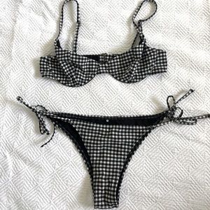 Black and White Checkered Two Piece